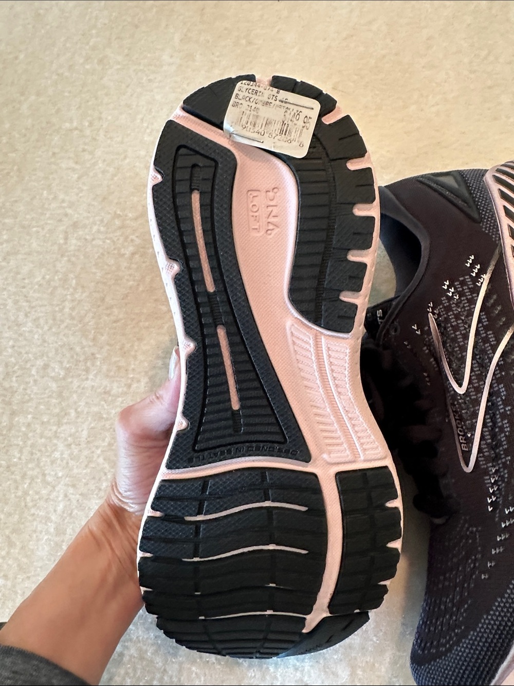 NWOT Brooks Women’s Glycerin GTS 19 Blk & Light Pink Running Sneakers SZ 7 - Picture 4 of 7